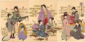 Une collection de belles femmes contemporaines Toyohara Chikanobu japonais